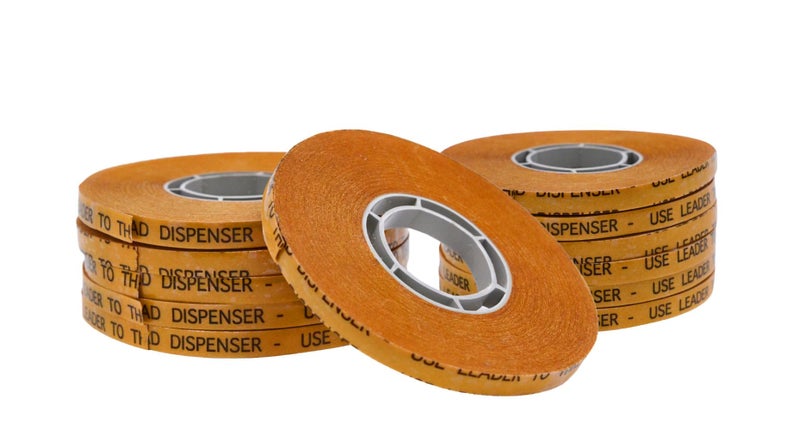 WOD Tape شريط ATG للاستخدام العام، 1/4 بوصة × 36 ياردة (مجموعة من 12 لفة) شريط لاصق لنقل المواد، لفة إعادة تعبئة شفافة على بطانة ذهبية (خالية من الأحماض) RWATG20 - Image 1